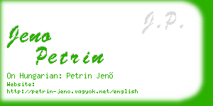 jeno petrin business card